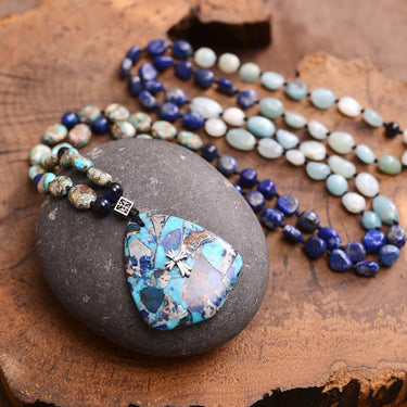 God's Plan Shield Lapis Necklace-Your Soul Place